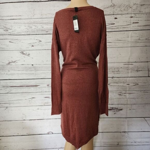 Kenneth Cole Asymmetric Long Sleeve Cotton Dress Small NWT - Picture 3 of 4